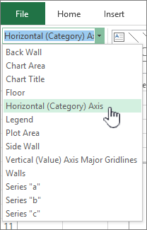 change text in axis of chart in excel for mac
